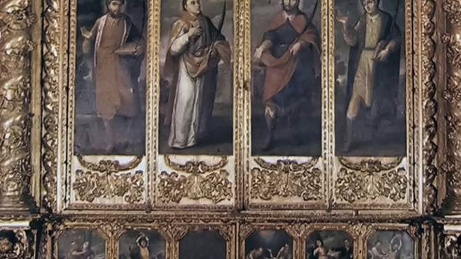 Retablo en donde falta el cuadro de Santa Eulalia, del maestro Gregorio Vásquez de Arce y Ceballos