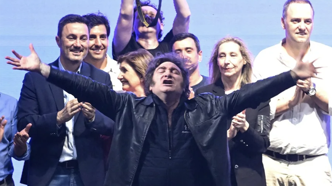 Javier Milei en el cierre de mitin en las pasadas elecciones en Argentina