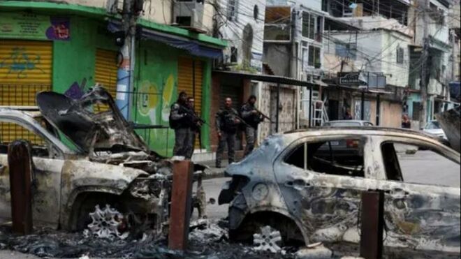 Violencia en las calles de Río de Janeiro. Brasil.