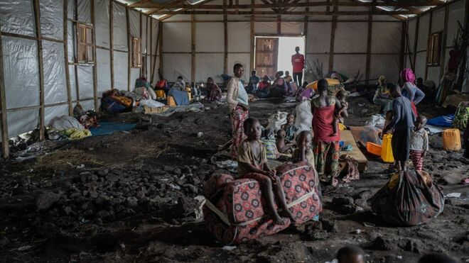 Refugiados en el campamento de Bulengo, en Goma