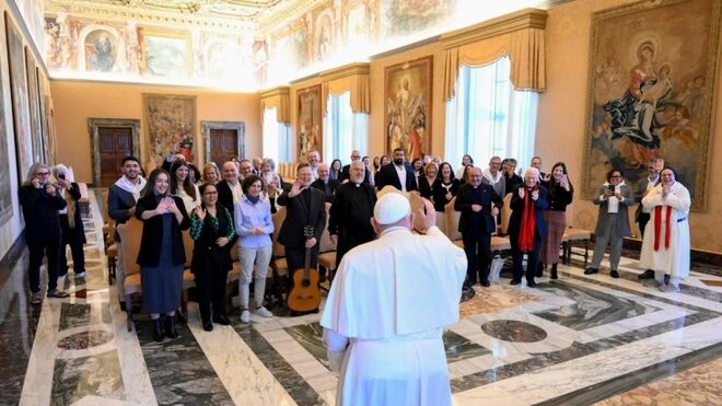 El Papa, durante su último encuentro con los hospitales de campaña