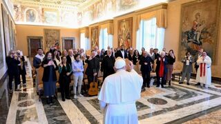 El Papa, durante su último encuentro con los hospitales de campaña