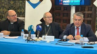 Ángel Camuñas, Francisco Cerro y Anastasio Gómez, en la rueda de prensa