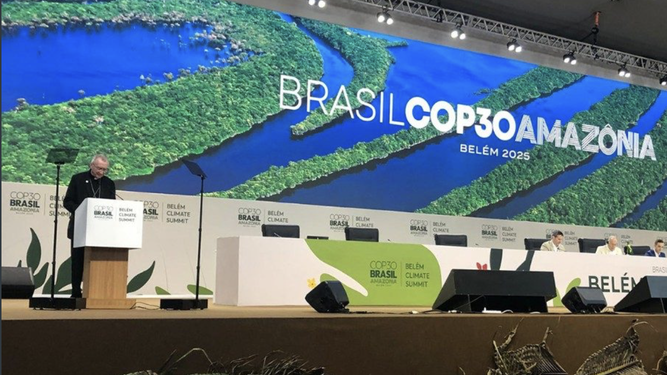 Parolin, durante su discurso en nombre del Papa en la CPP30