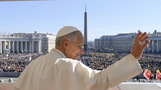 León XIV, en una audiencia