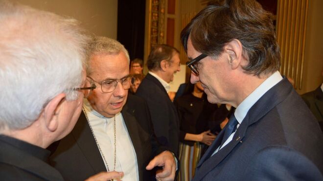 Salvador Illa, con el arzobispo Planellas