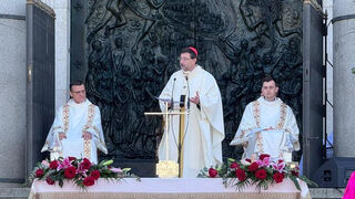 El cardenal arzobispo, durante la misa