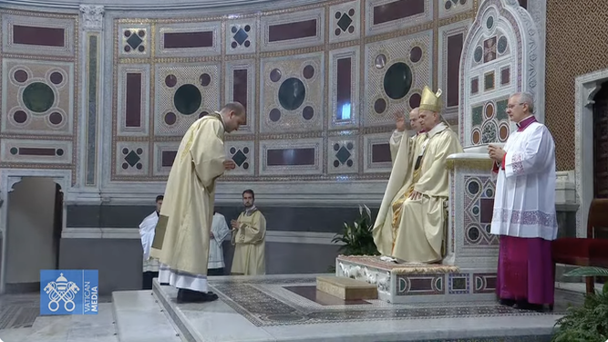 León XIV, en la sede san Juan de Letrán