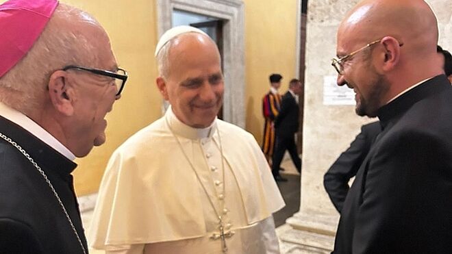 El obispo de Zamora en la Audiencia general con León XIV