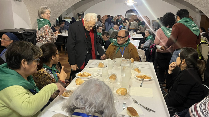Comida con los pobres en Roma