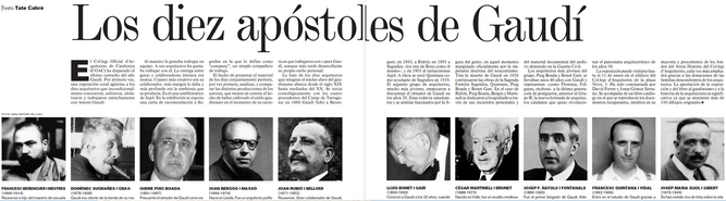 Artículo de tate Cabré Los diez apóstoles de Gaudí