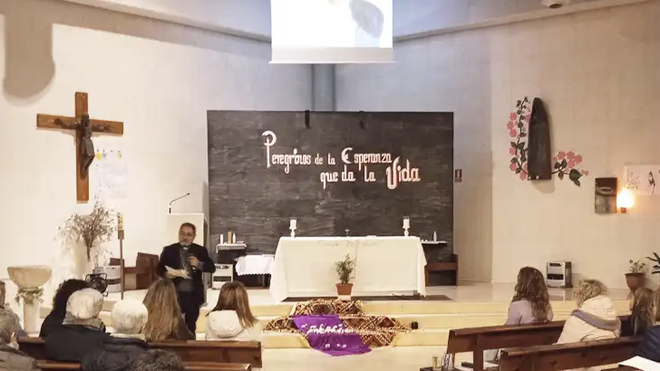 Vicente Martín, obispo auxiliar de Madrid, en la vigilia