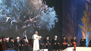 Un olivo presidió el encuentro del Papa con líderes religiosos en Beirut
