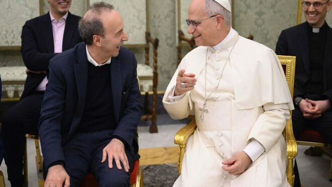 Encuentro de León XIV y Roberto Benigni